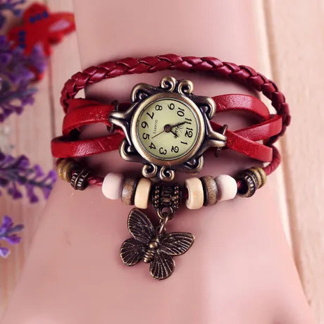 Comércio exterior relógio antigo moda couro envolto pulseira epiderme