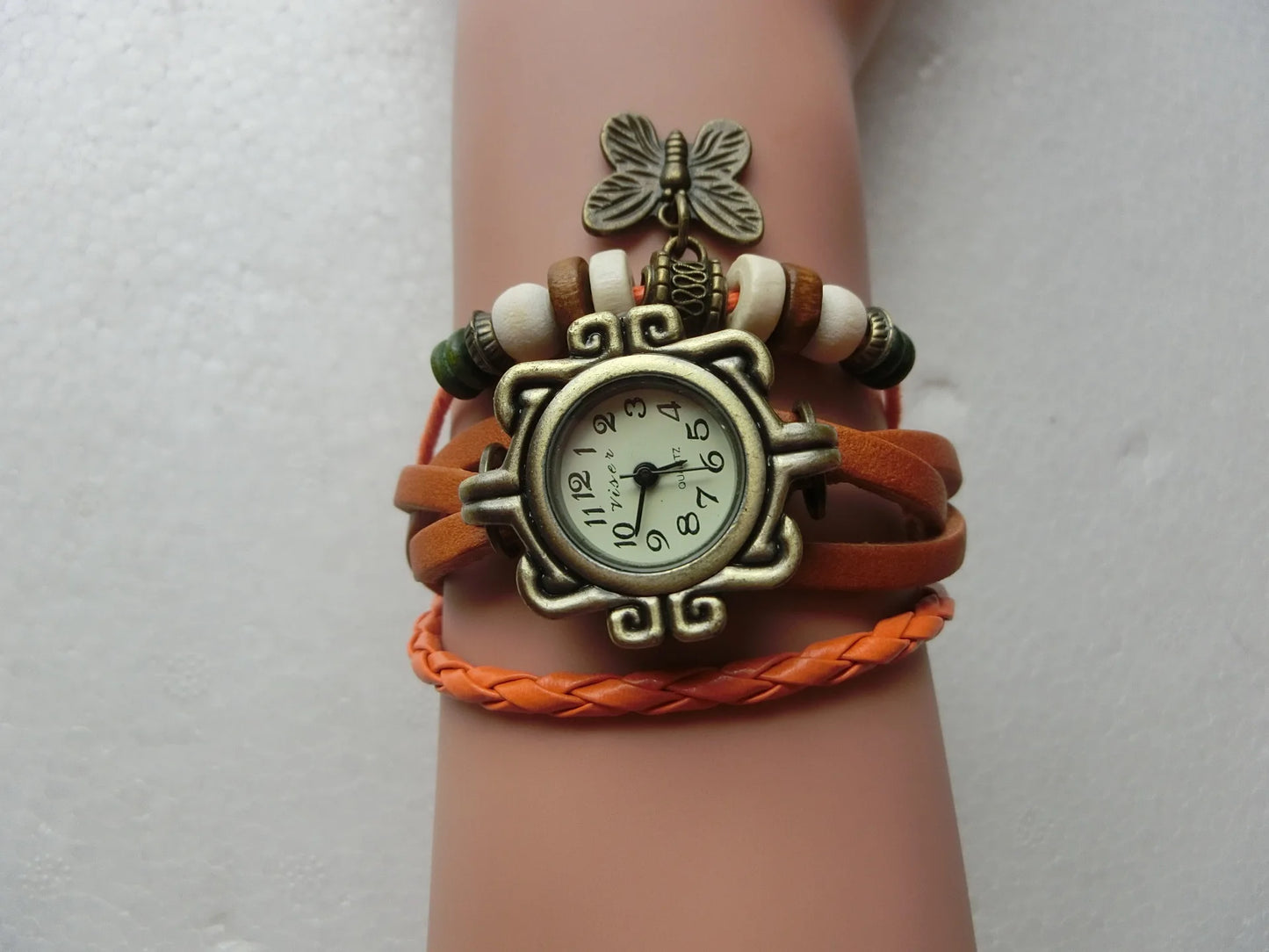 Comércio exterior relógio antigo moda couro envolto pulseira epiderme
