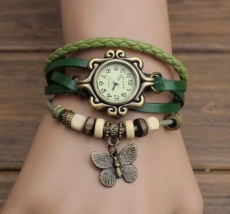 Comércio exterior relógio antigo moda couro envolto pulseira epiderme