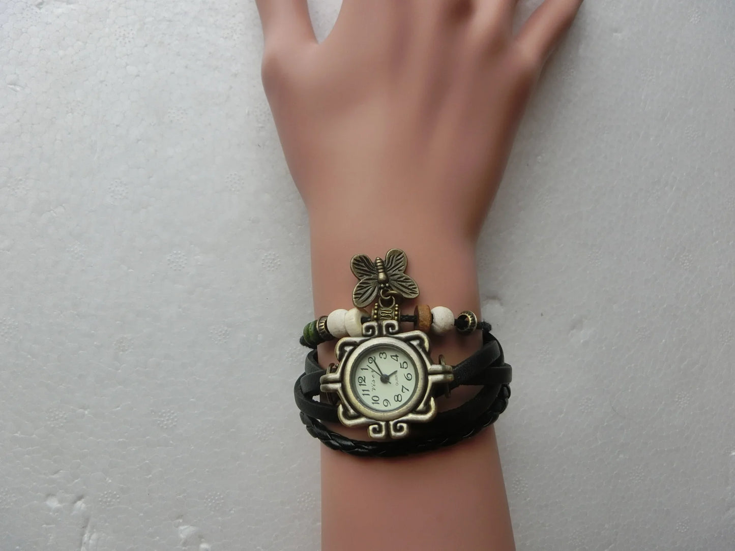 Comércio exterior relógio antigo moda couro envolto pulseira epiderme