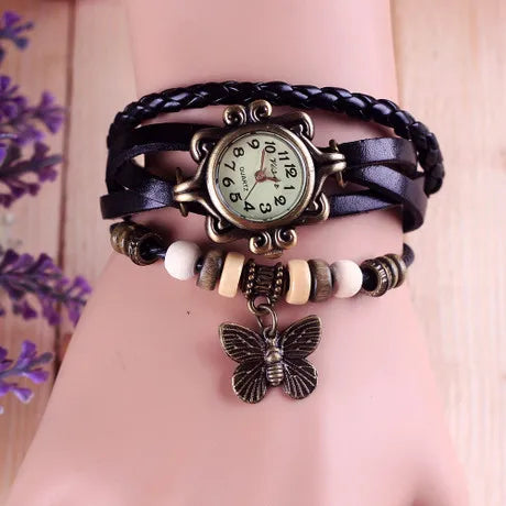 Comércio exterior relógio antigo moda couro envolto pulseira epiderme