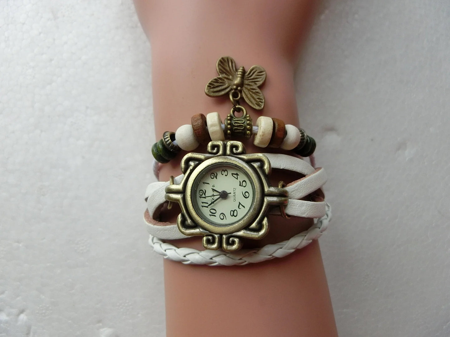 Comércio exterior relógio antigo moda couro envolto pulseira epiderme