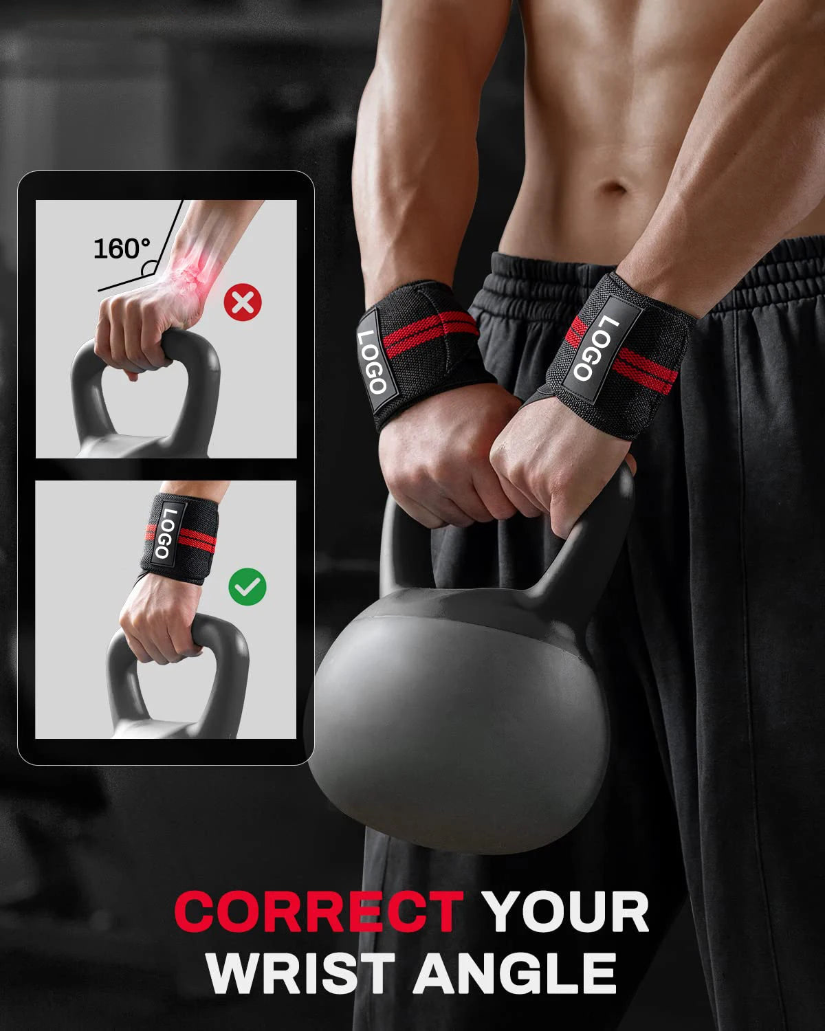 1 Par de Pulseiras de Apoio para o Pulso