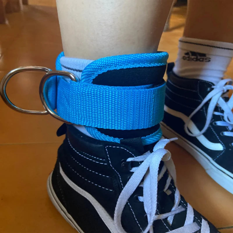 Alças de tornozelo com cabo e argola D dupla para exercícios de academia