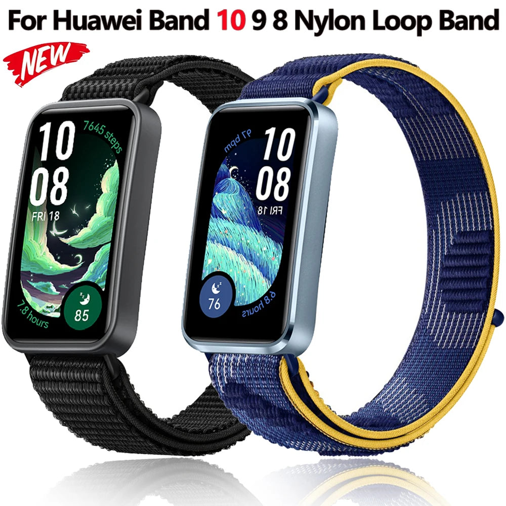 Huawei Band 8 9 10 Smart Watch Cinto substituível Pulseira de Nylon Loop para Pulseira ajustável e respirável
