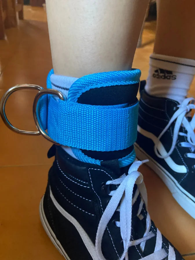 Alças de tornozelo com cabo e argola D dupla para exercícios de academia
