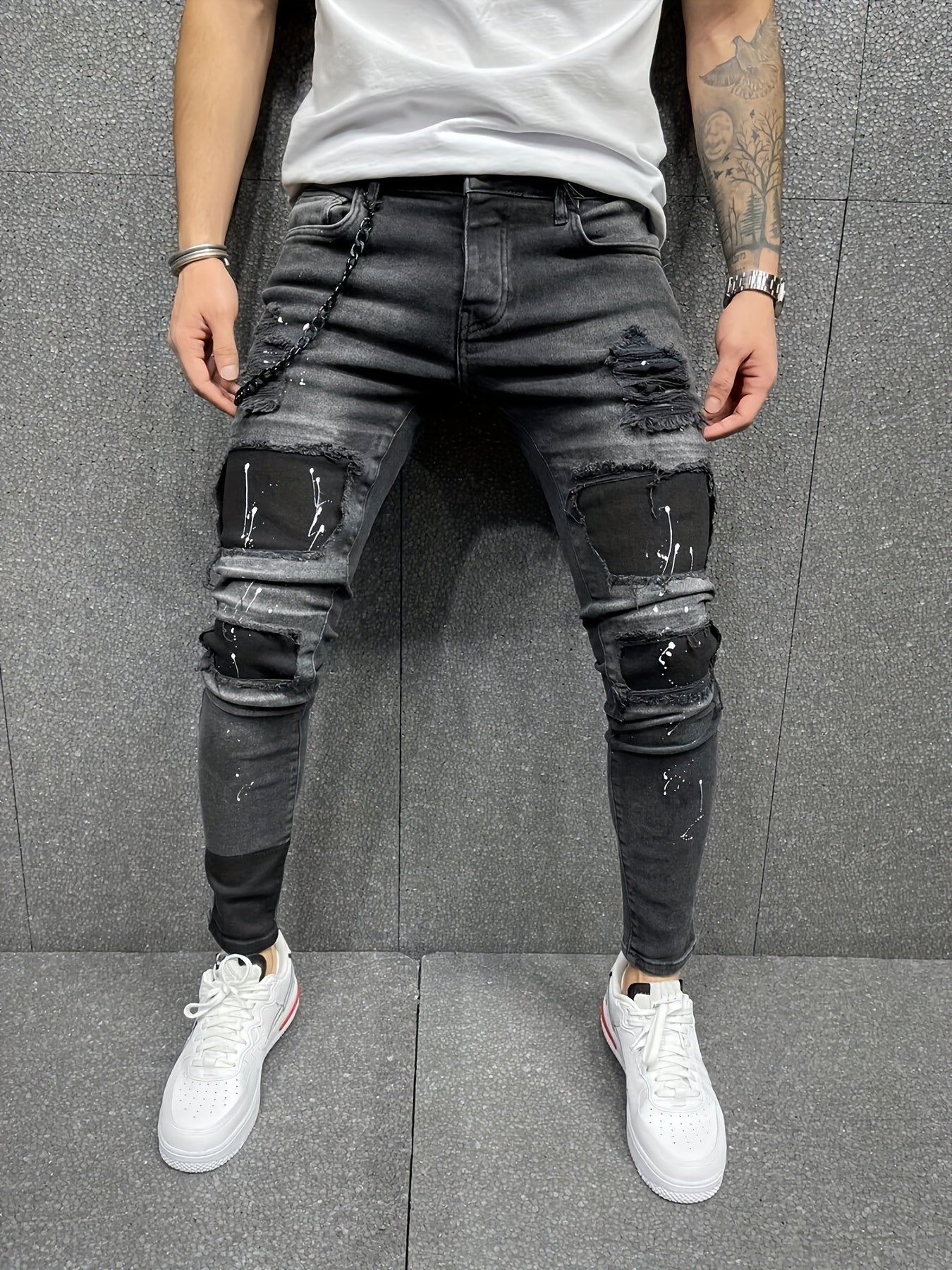 Conforto diário | Jeans masculino slim fit desgastado