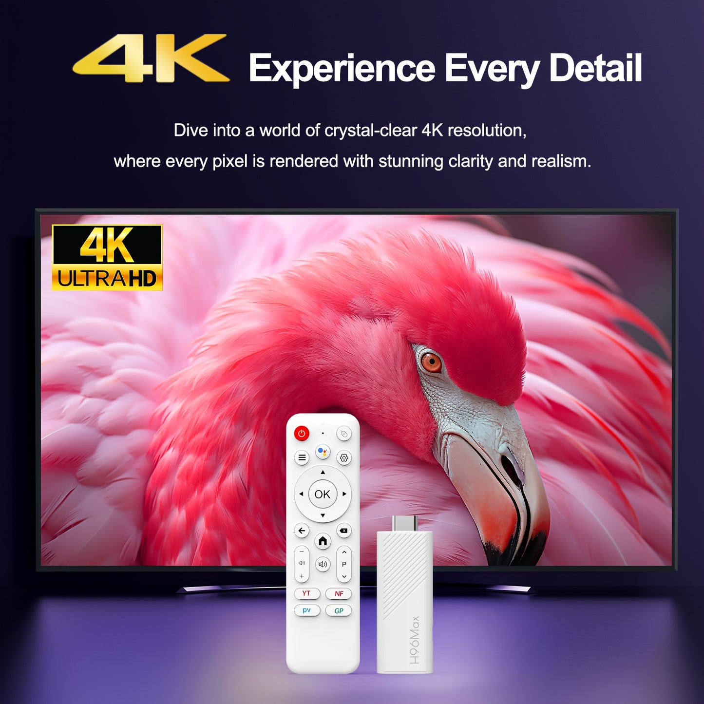 H96 MAX H313 Mini TV Stick Android 14 Quad Core Wifi6 BT5.04K@60fps ATV Launcher Google Assistant Media Player AI TV Stick