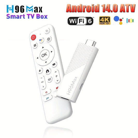 H96 MAX H313 Mini TV Stick Android 14 Quad Core Wifi6 BT5.04K@60fps ATV Launcher Google Assistant Media Player AI TV Stick