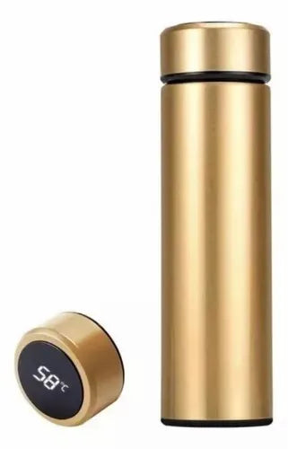 Garrafa Térmica Aço Inox Termômetro Display Digital Vácuo Squeeze Bebidas geladas e quentes