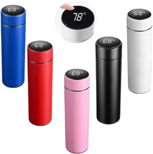 Garrafa Térmica Aço Inox Termômetro Display Digital Vácuo Squeeze Bebidas geladas e quentes