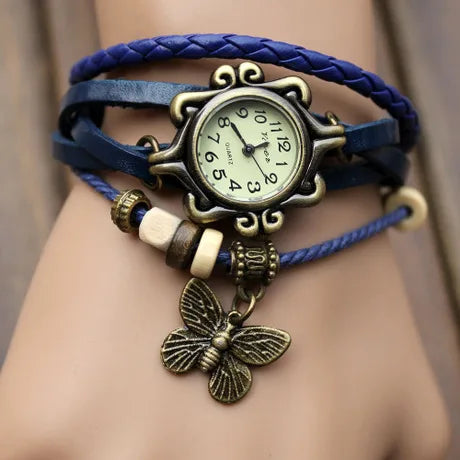 Comércio exterior relógio antigo moda couro envolto pulseira epiderme