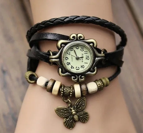 Comércio exterior relógio antigo moda couro envolto pulseira epiderme