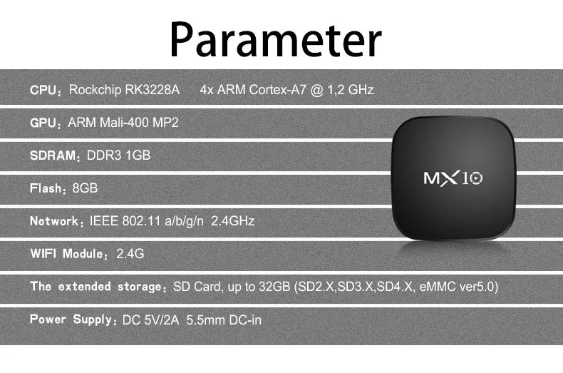New Android Tv Box 1GB 8GB Mini Mx10 Smart Tvbox 2 4g Wifi RK3228 Quad Core Set Top Box 4K Smart TV BOX Dual Band WIFI